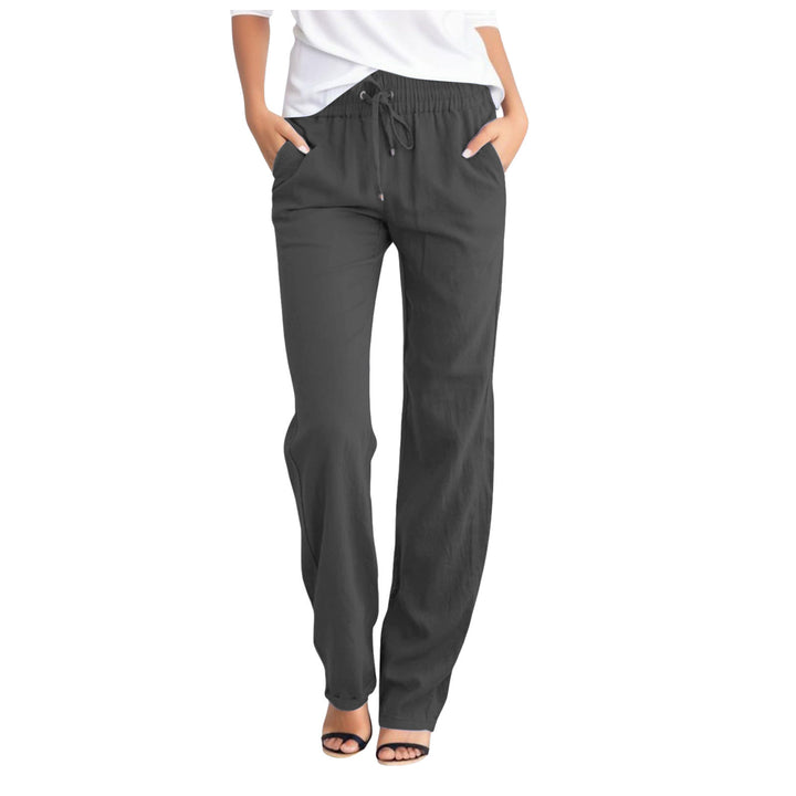Women Lightweight Casual Pants with Drawstring Lune London