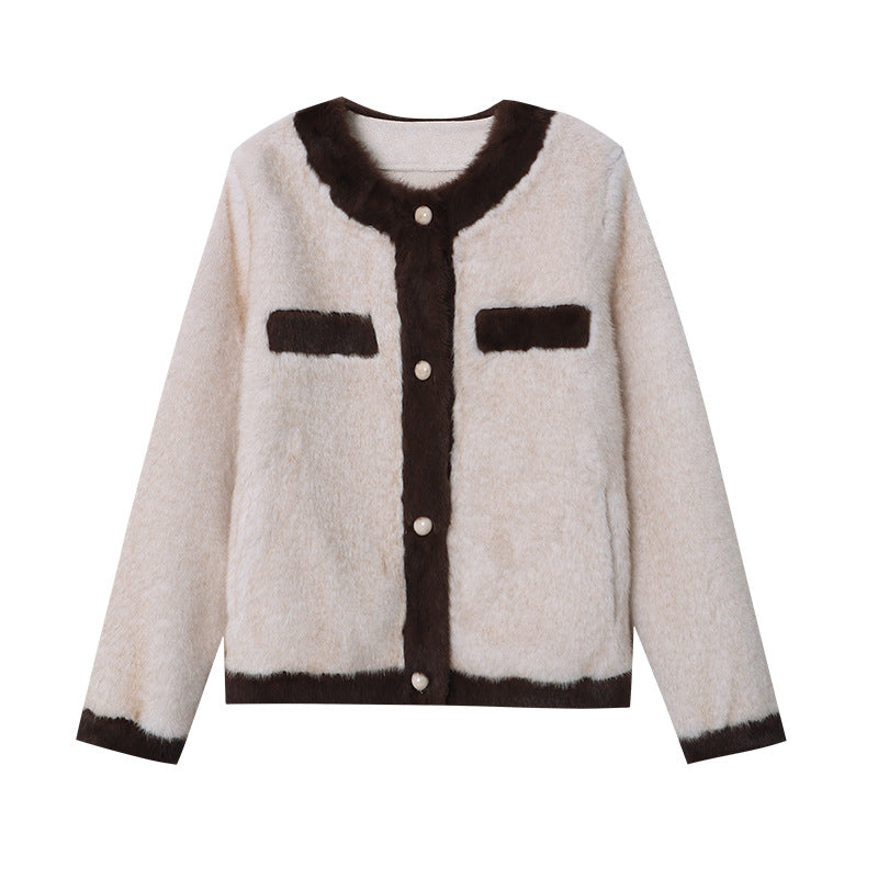 Women Cozy Boucle Jacket with Decorative Button Placket Chic & Stil