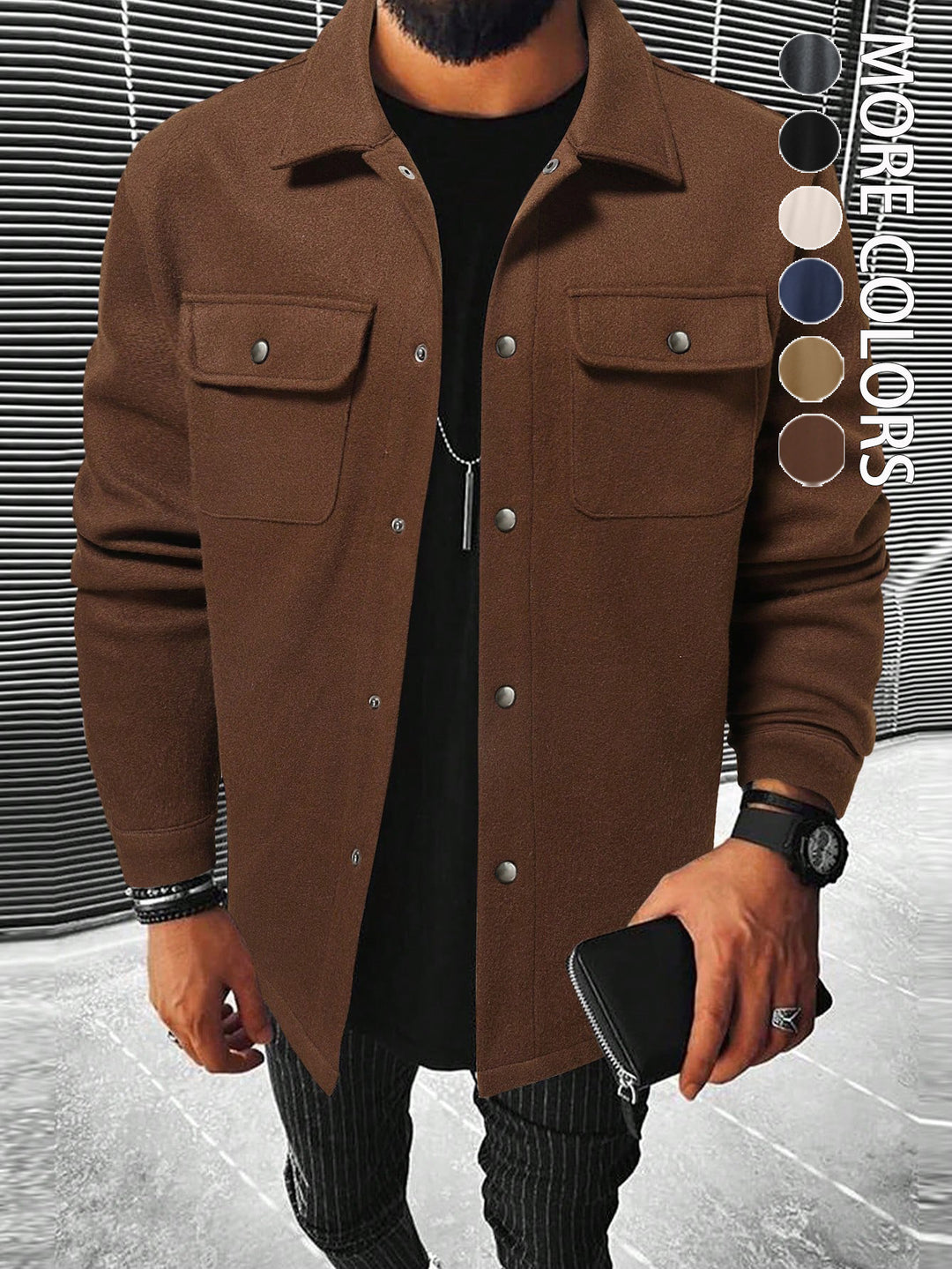 Fashionable overshirt jacket for men with practical pockets and modern button design Lune London