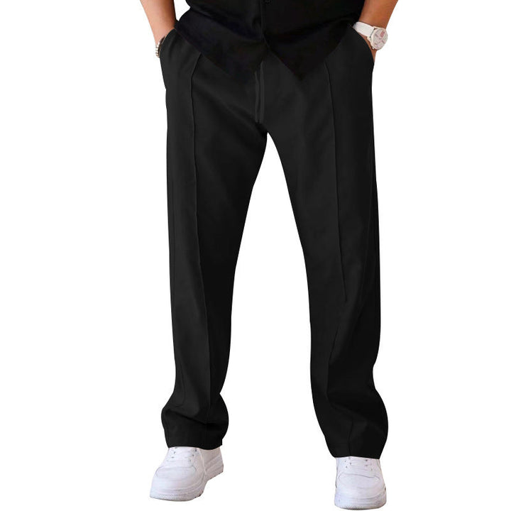 Men's Elegant Casual Trousers with Straight Cut and Classic Pleats Lune London