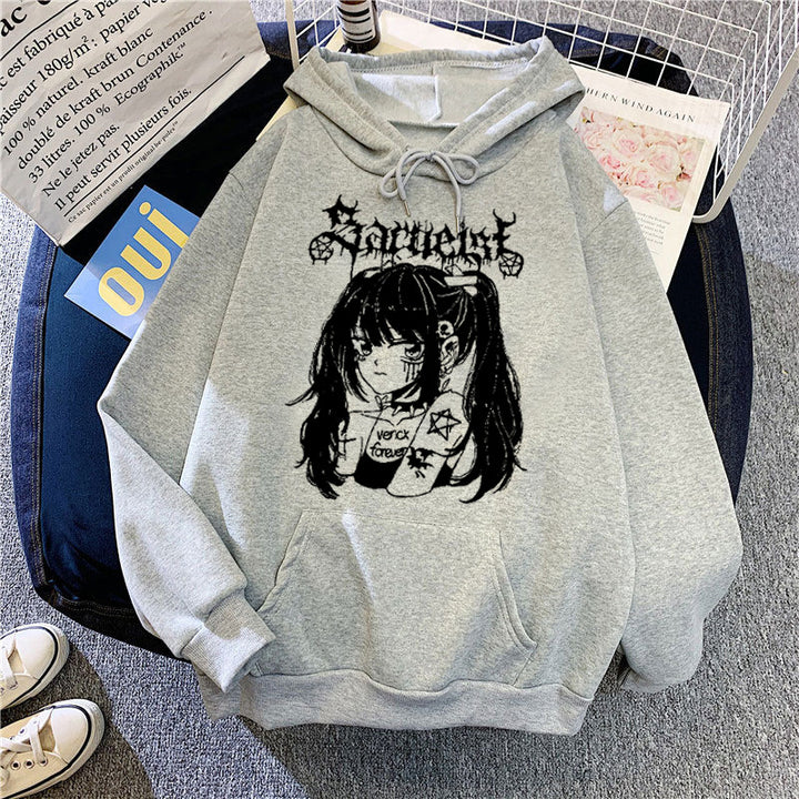 Women's hooded sweatshirt with unique artistic graphic design Chic & Stil