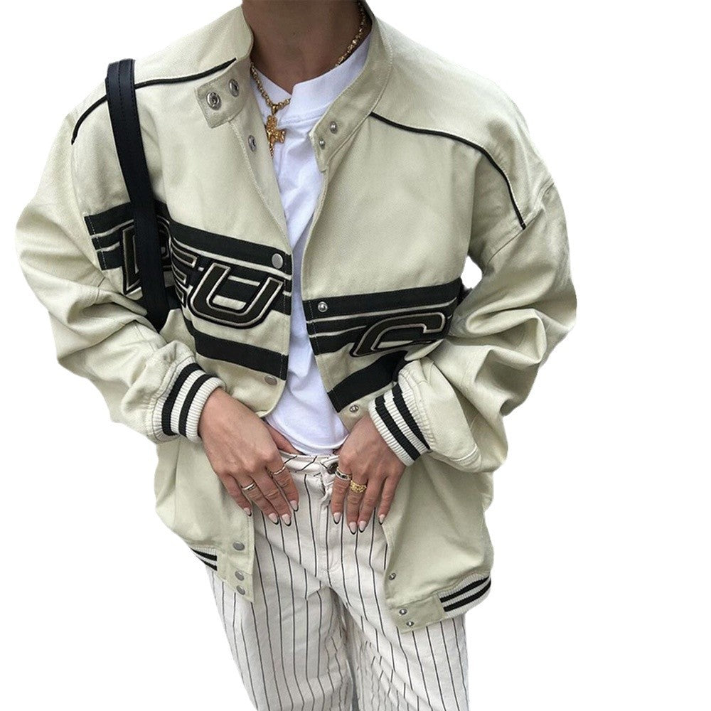 Oversized sporty jacket for women with contrasting logo Lune London