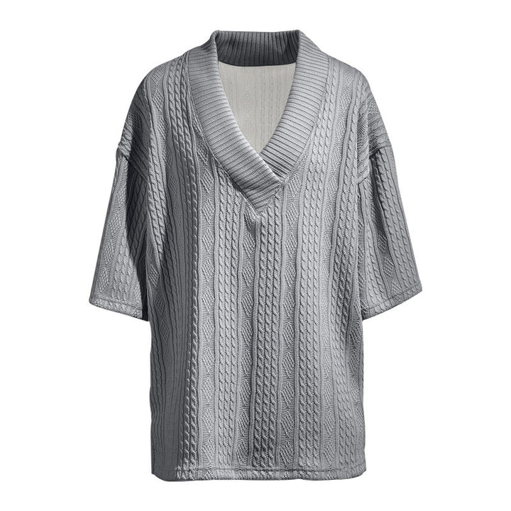 Women Oversized Sweater with V Neck and Chic Structure and Style