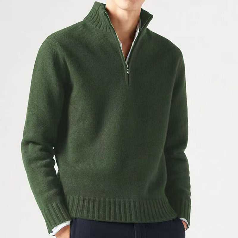 Men's sweater with high collar and modern zipper Lune London