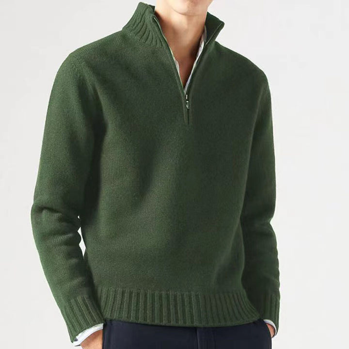 Men's sweater with high collar and modern zipper Lune London
