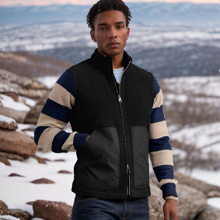 Fleece vest for women with high collar and soft pockets Lune London