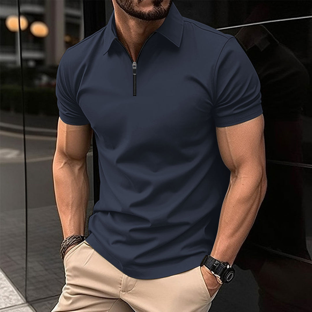 Men's Performance Zip-Up Polo Modern Lune London
