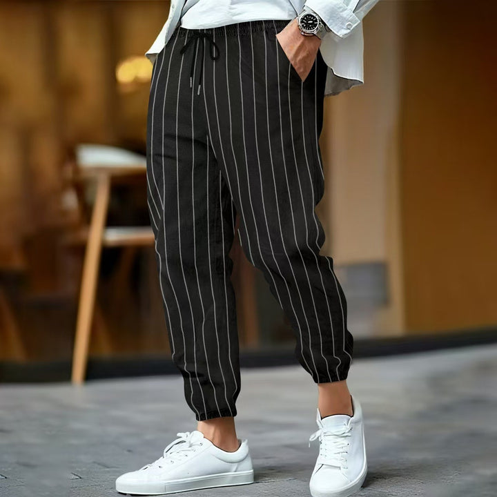 Elegant casual pants for men with a striped pattern Lune London