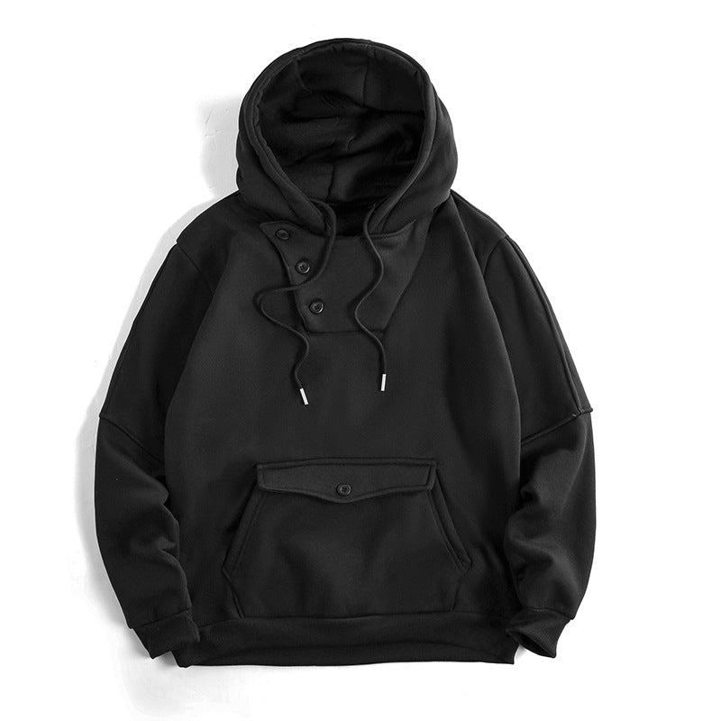 Men's casual hoodie with button details and practical pockets Lune London