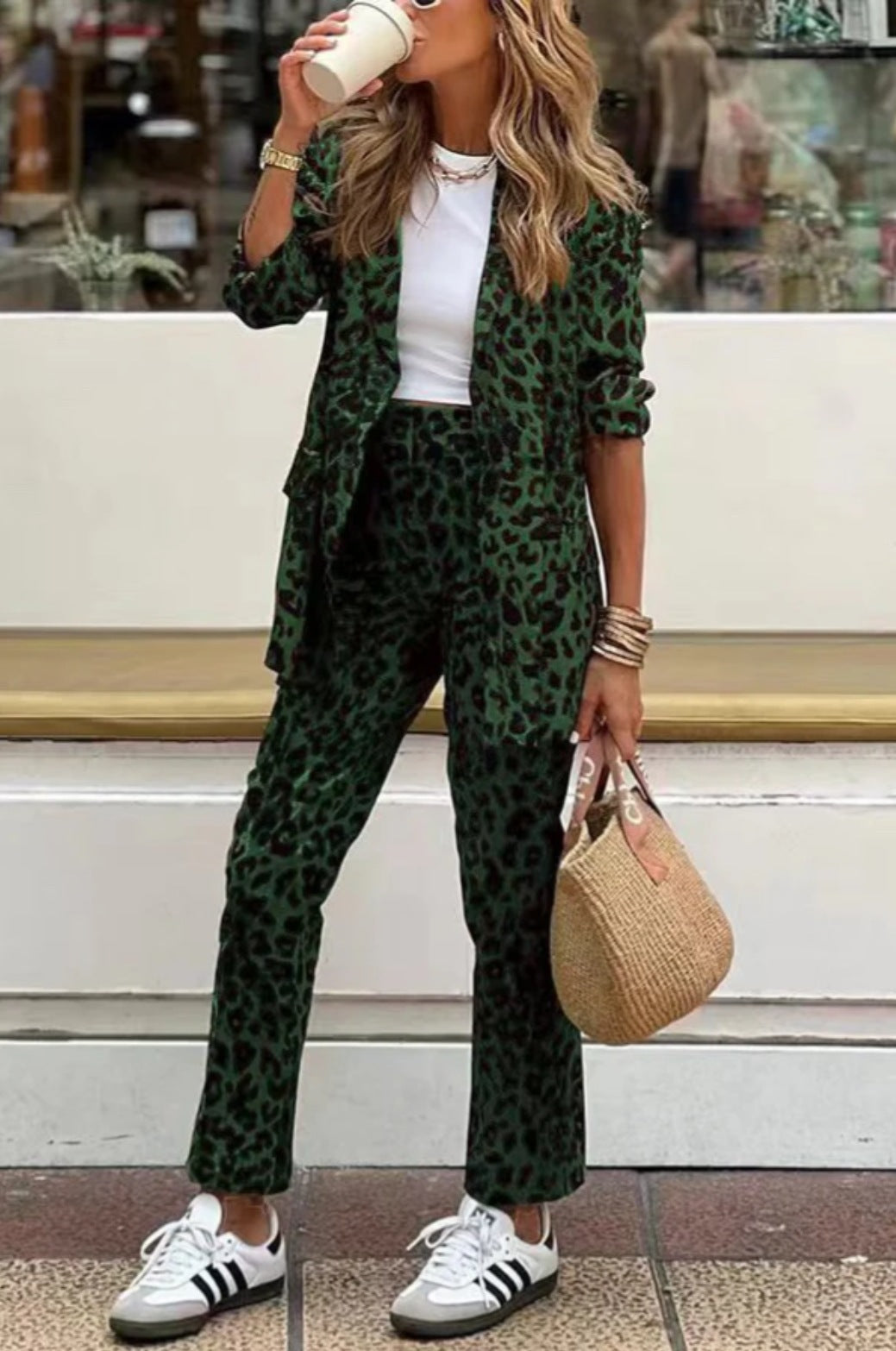 Veste Blazer Élégante Femme en Imprimé Animal Moderne Chic & Stil