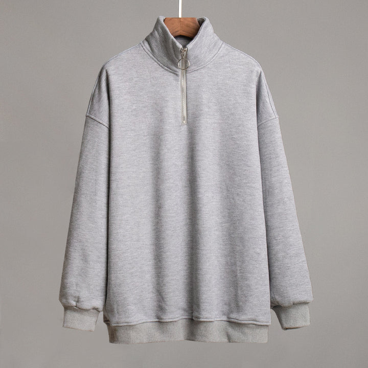 Casual sweater for women with high collar and zipper Lune London