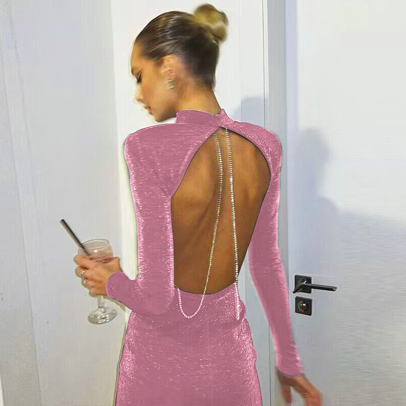 Mini dress for women with shiny detail at the back Lune London