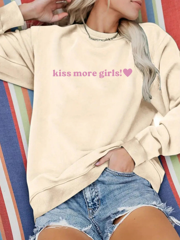 Sweatshirt pour femmes avec lettrage inspirant et coupe décontractée Chic & Stil