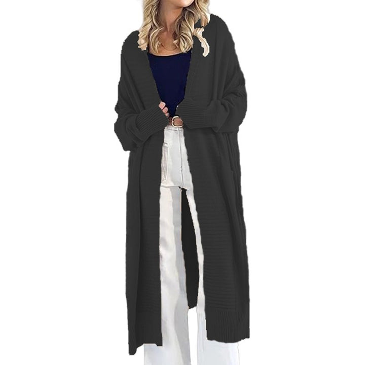 Femmes Long Cardigan Tricoté avec Motif Texturé et Poches Pratiques Chic & Stil
