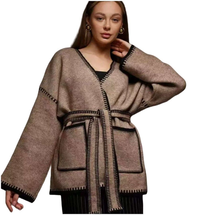Women's knitted jacket with drawstrings and large pockets Lune London