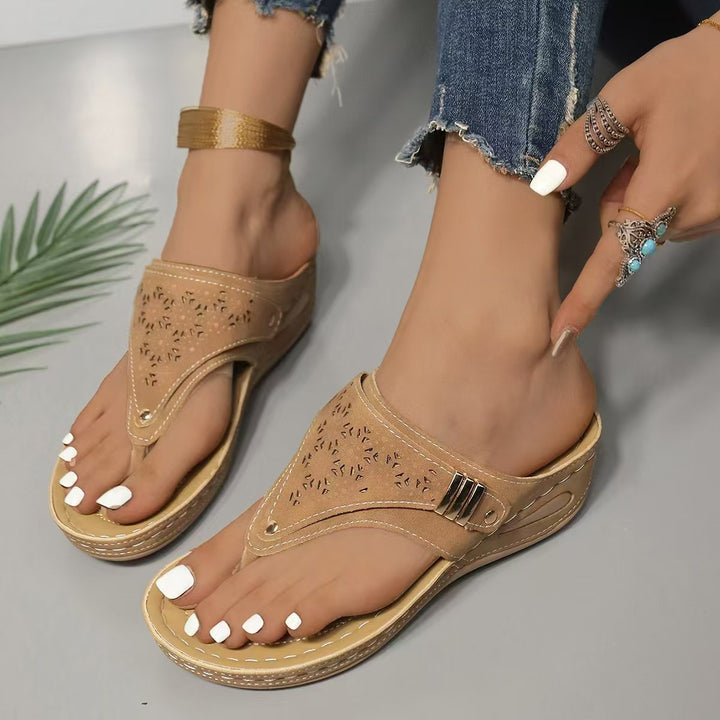 Elegant slide sandals for ladies with cutouts Lune London