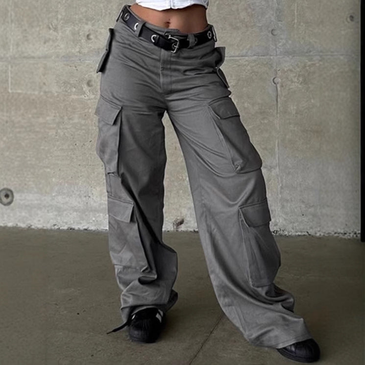 Wide-leg women's cargo pants with functional pockets Lune London