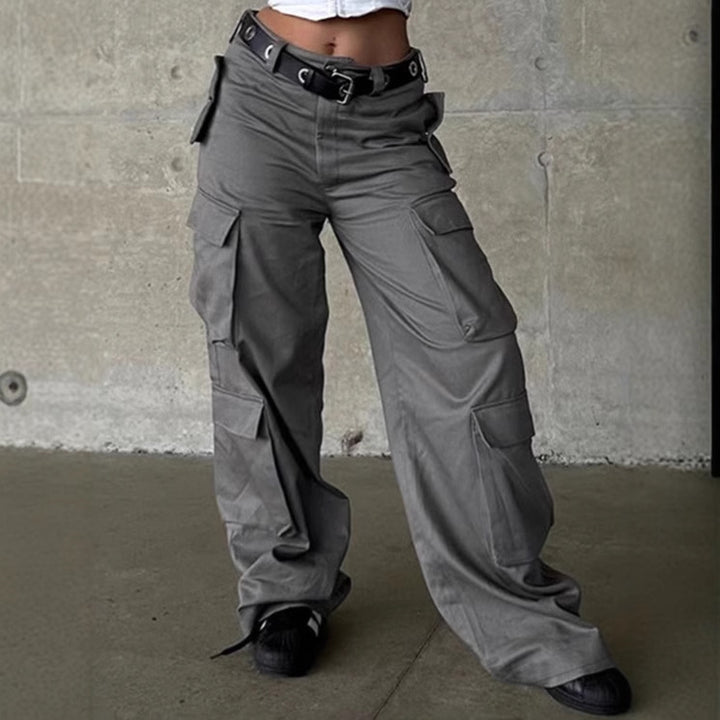 Wide-leg women's cargo pants with functional pockets Lune London