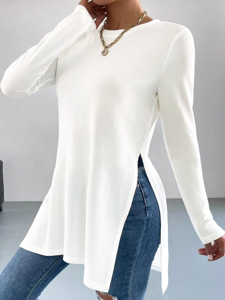 Ladies Long top with side slits and elegant cut Lune London