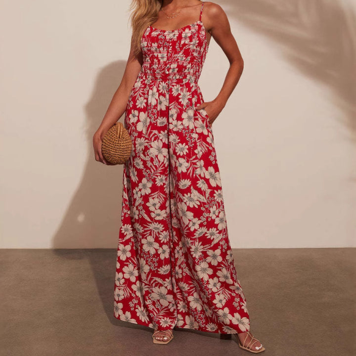 Chic & Stil Women's Casual Elegant Maxi Dress with Floral Patterns