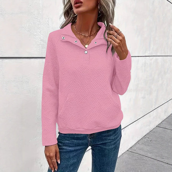 Sweatshirt matelassé pour femmes avec fermeture éclair complète et poches pratiques Chic & Stil