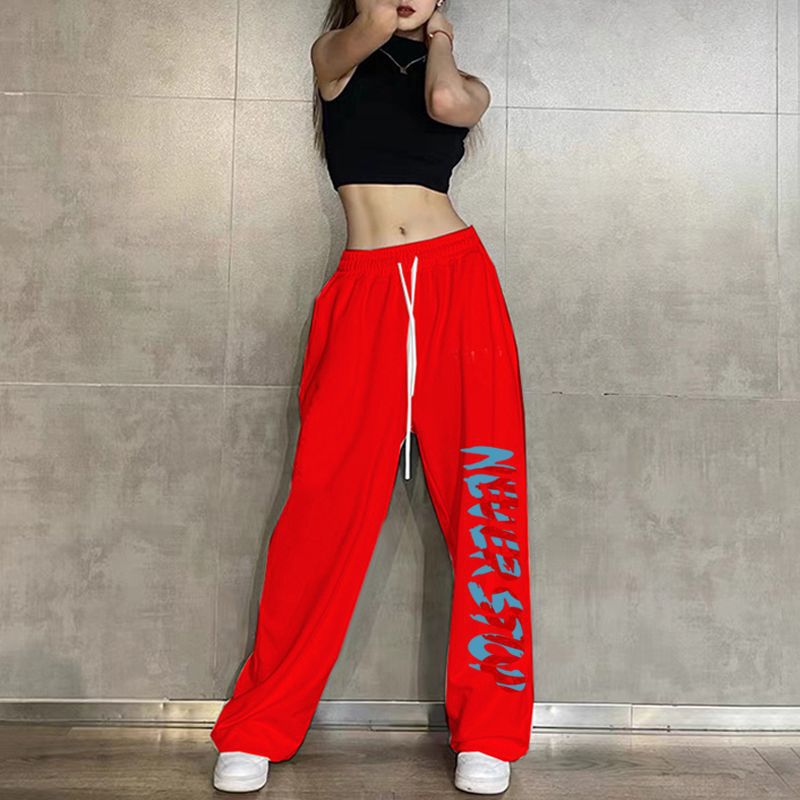 Women’s leisure pants with elastic waistband and creative print Chic & Stil