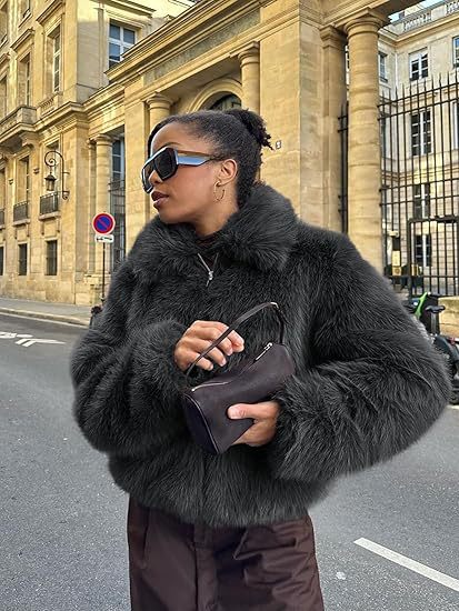 Ladies Designer Faux Fur Jacket Lune London