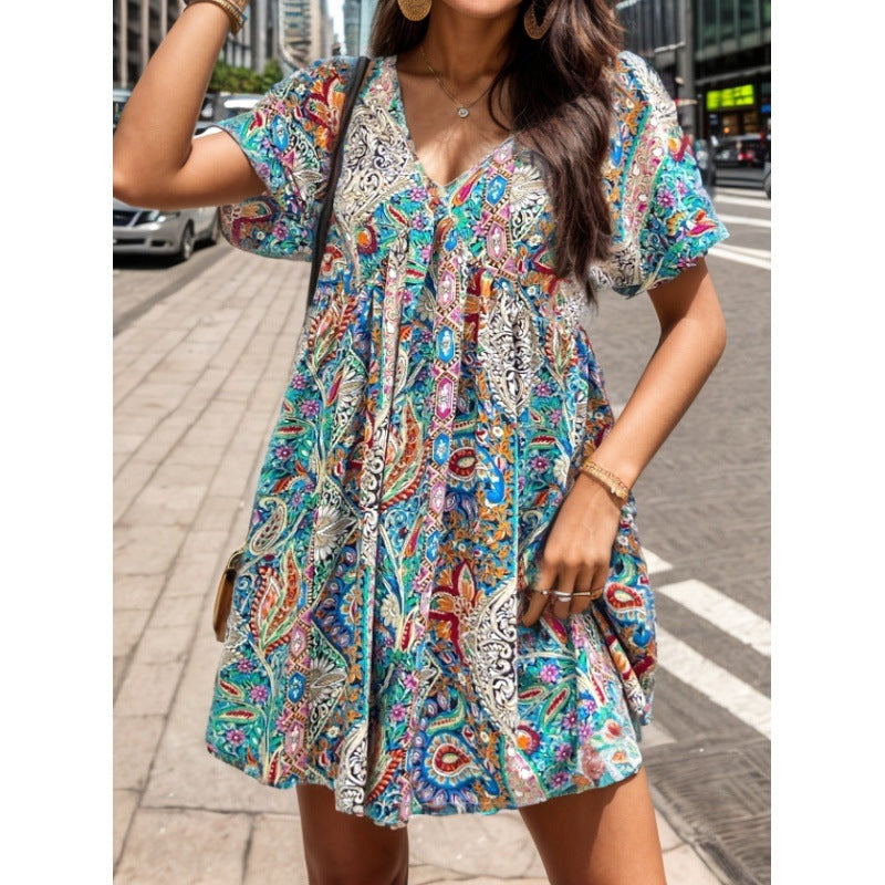 Robe d'été pour femme avec motif floral et coupe ample Chic & Stil