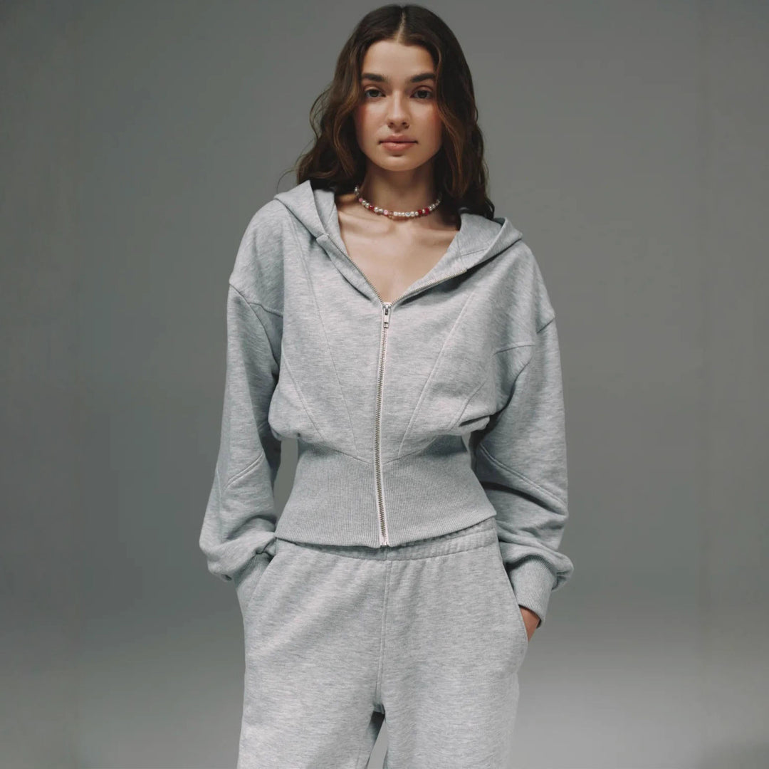 High-quality fleece women's lounge set with hoodie and wide pants Lune London