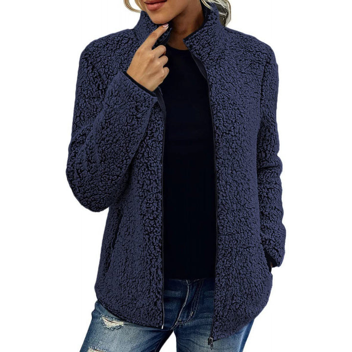 Soft fleece jacket for women with a high collar and side pockets Lune London
