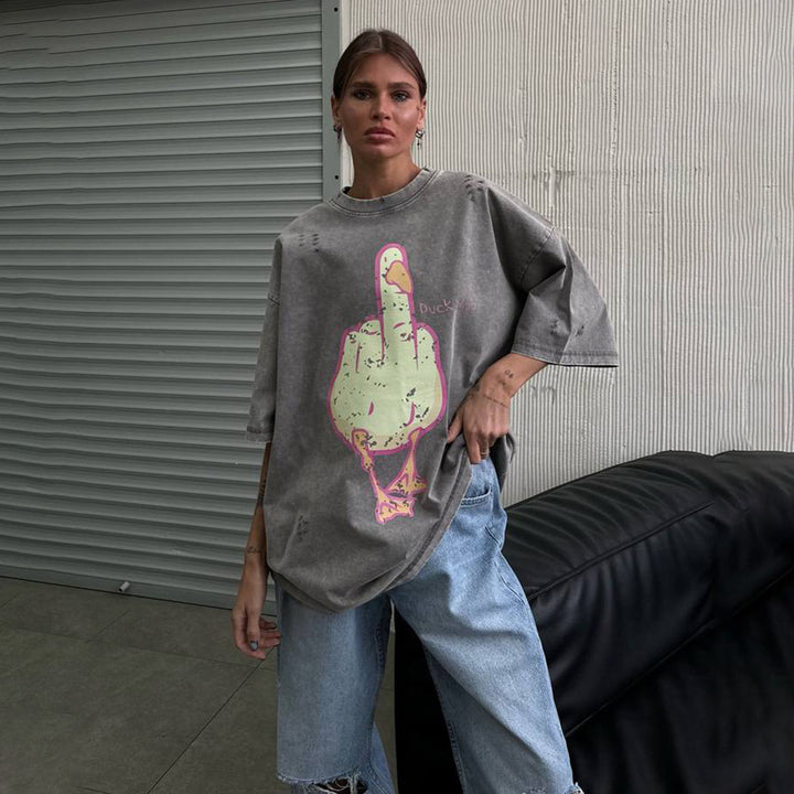 Oversized T-shirt for women with striking graphics Lune London