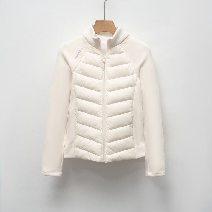 Quilted sports jacket for women with high collar and functional zip pockets Lune London