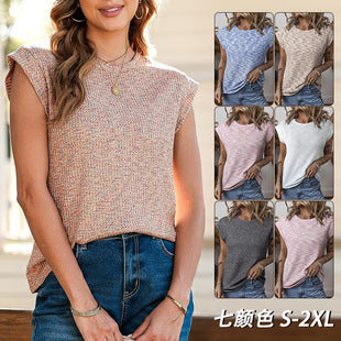 Casual women's t-shirt with woven structure and loose design Lune London
