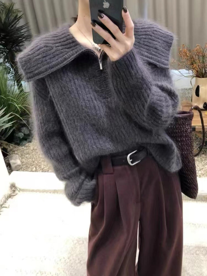 Pull en tricot pour femmes avec large encolure et coupe décontractée Chic & Stil