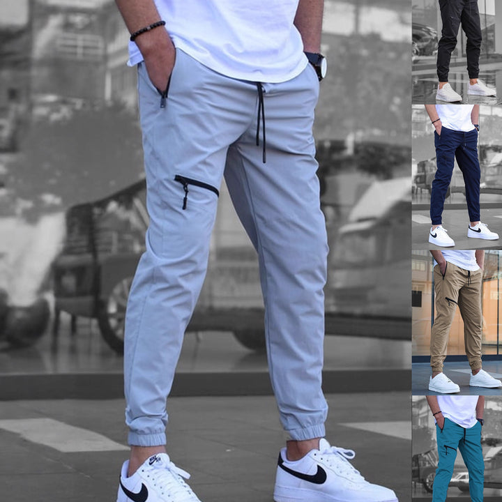 Light sporty pants for men with side zip pockets Lune London