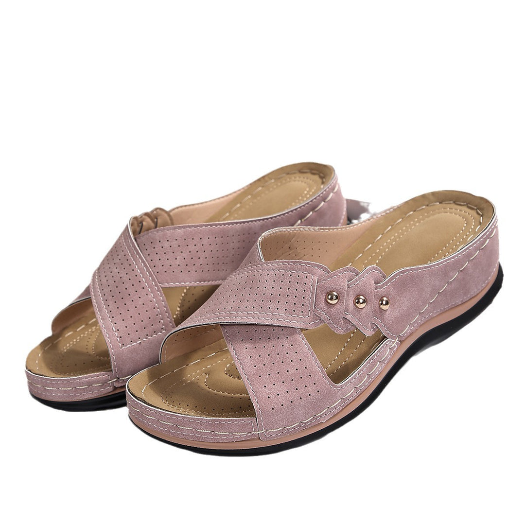Comfortable strappy sandals for women with breathable inserts and ergonomic sole Lune London