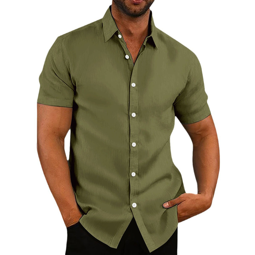 Short sleeve leisure shirt for men with button placket Lune London