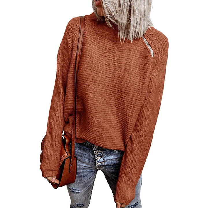 Trendy oversized women's sweater with stylish high collar and raglan sleeves Lune London