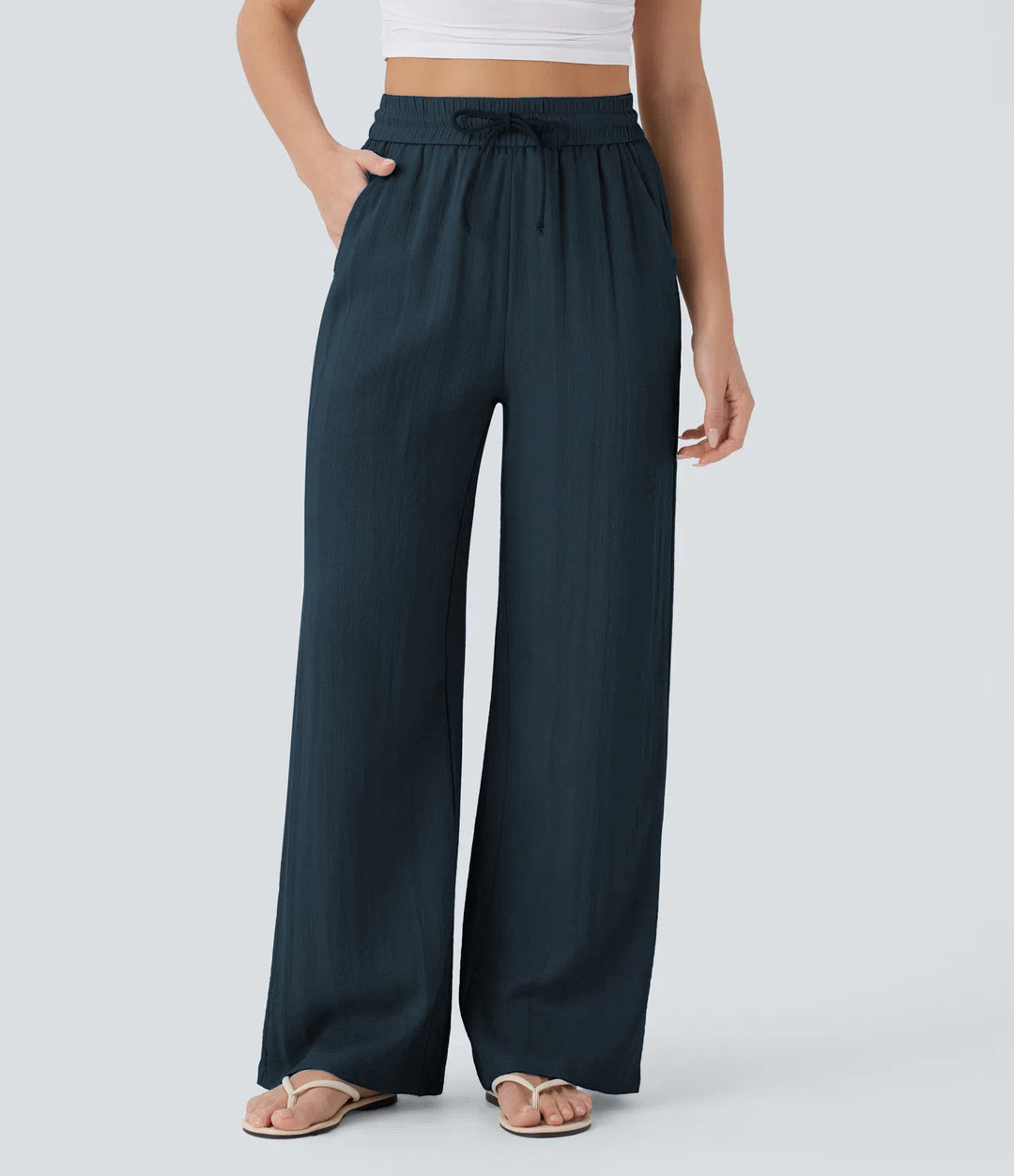 Pantalons palazzo larges pour femmes avec taille élastique et poches pratiques Chic & Stil
