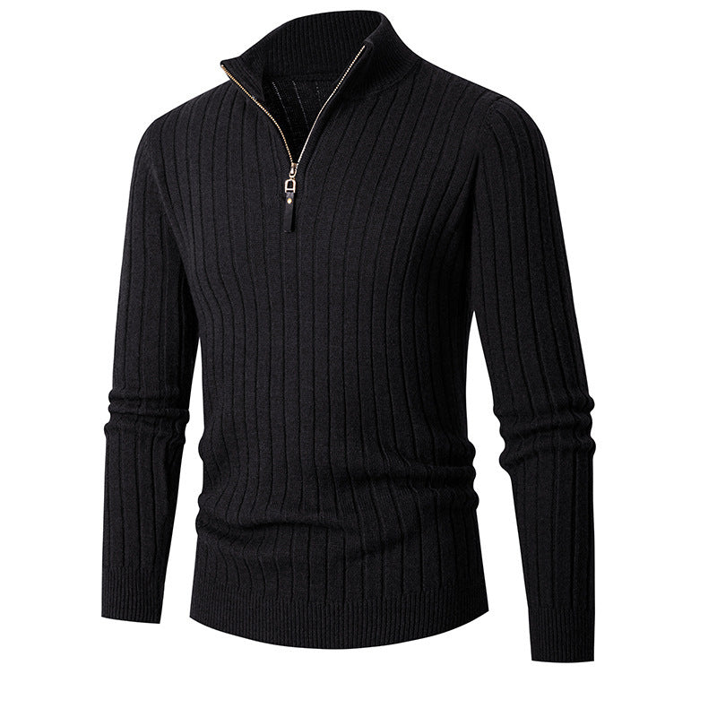High collar pullover with zipper for men Lune London