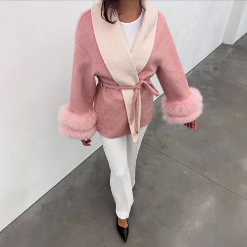 Women Elegant short jacket with luxurious fur decorations Lune London