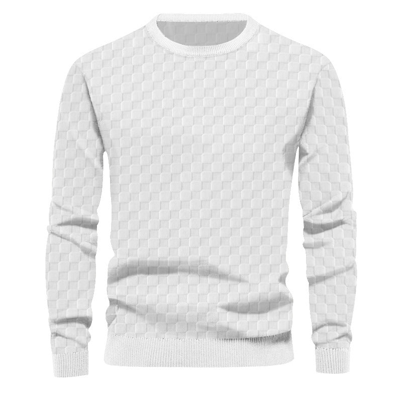 Men's sweater in textured fabric with a trendy round neck Lune London