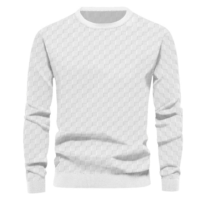 Men's sweater in textured fabric with a trendy round neck Lune London