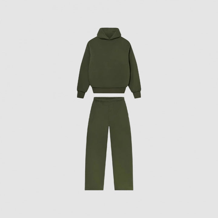 Women's Cozy Sweatshirt and Pants Set with High Collar and Casual Fit Lune London