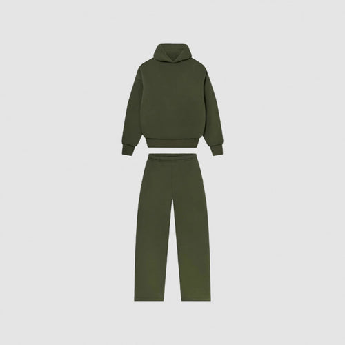 Women's Cozy Sweatshirt and Pants Set with High Collar and Casual Fit Lune London