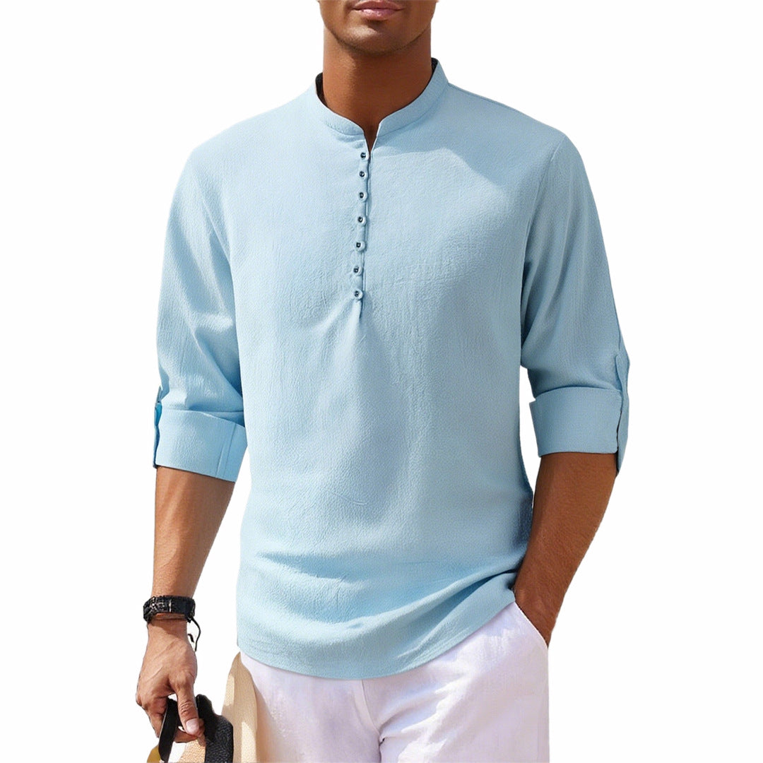 Shirt for men with modern buttons and practical rolled-up sleeves Lune London