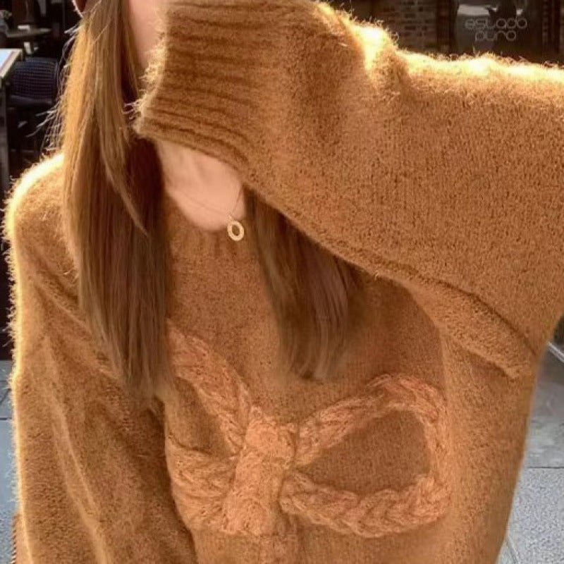 Pull en maille épaisse pour femmes avec design à câble décoratif Chic & Stil