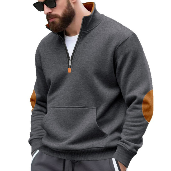 sporty pull for men with half-zip and practical kangaroo pocket Lune London
