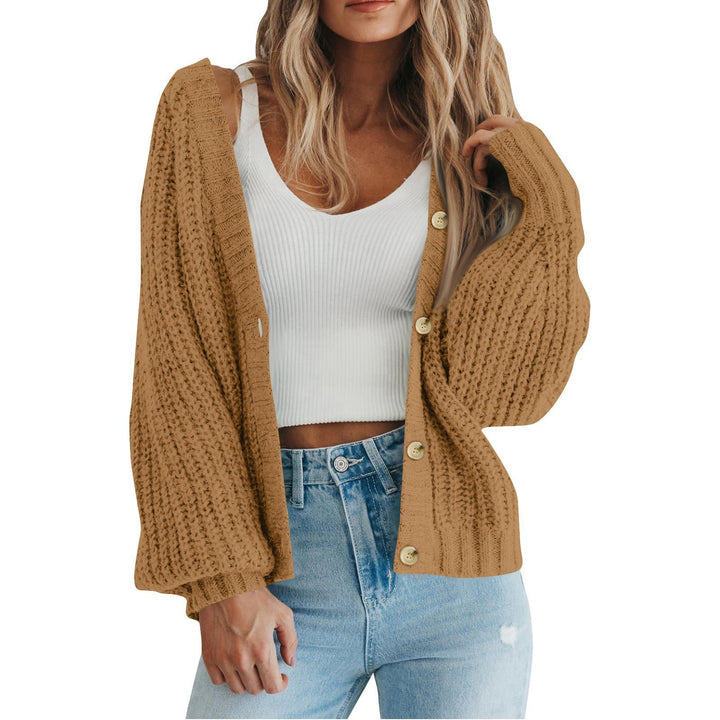 Thick knit cardigan for women with button details and loose fit Lune London