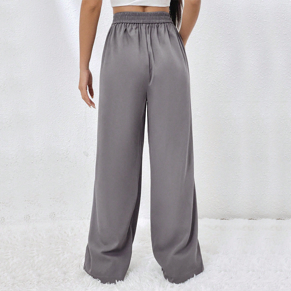 Pantalons larges élégants pour femmes avec taille haute et plis Chic & Stil